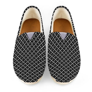 Black White Simple Geometric Pattern Women Casual Shoes
