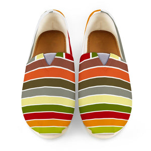 Autumn Colors Stripes Women Casual Shoes