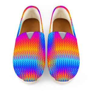 Psychedelic Rainbow Heat Waves Women Casual Shoes
