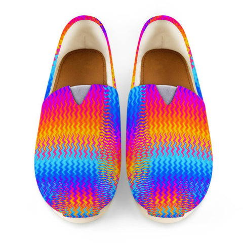 Image of Psychedelic Rainbow Heat Waves Women Casual Shoes