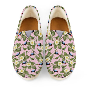 White Camellia And Birds 3 Women Casual Shoes