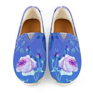 Vintage Roses On Blue Gradient Women Casual Shoes