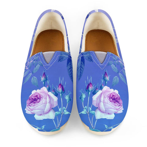 Image of Vintage Roses On Blue Gradient Women Casual Shoes