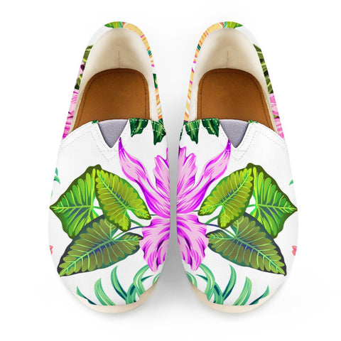 Image of Fancy Tropical Floral Pattern Women Casual Shoes