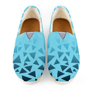 Blue Seamless Triangles Pattern Women Casual Shoes