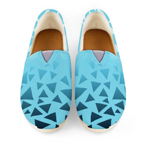 Image of Blue Seamless Triangles Pattern Women Casual Shoes
