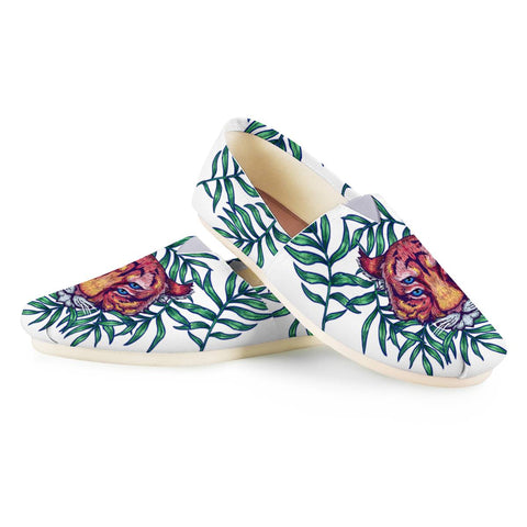 Image of Tiger & Tropical Plants Women Casual Shoes