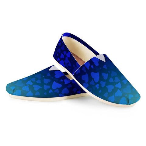 Image of Hearts On Blue Green Background Women Casual Shoes