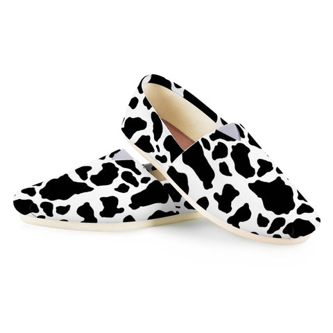 Image of Black And White Cow Skin Women Casual Shoes