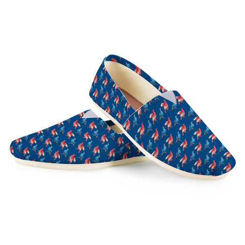 Image of Red And Blue Birds Women Casual Shoes