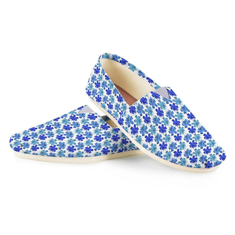 Image of Lily Flowers Pattern Blue Women Casual Shoes