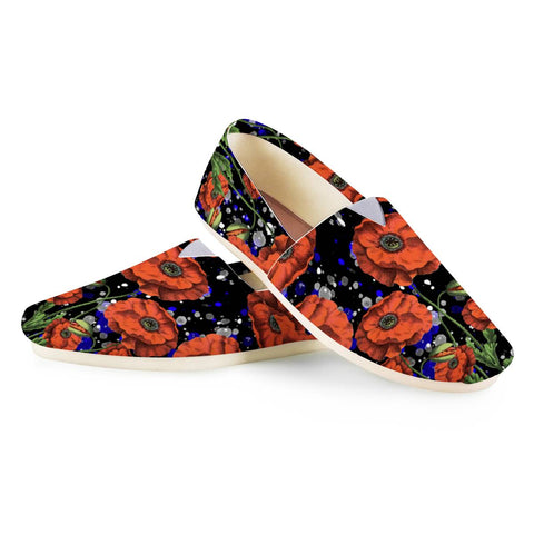 Image of Watercolor Poppies Women Casual Shoes