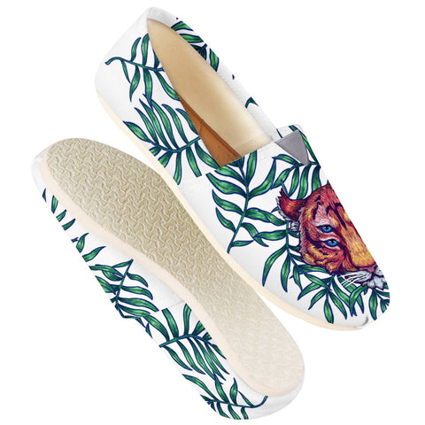 Image of Tiger & Tropical Plants Women Casual Shoes