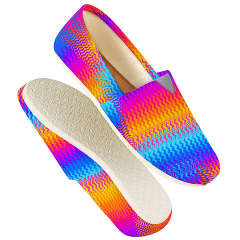 Image of Psychedelic Rainbow Heat Waves Women Casual Shoes