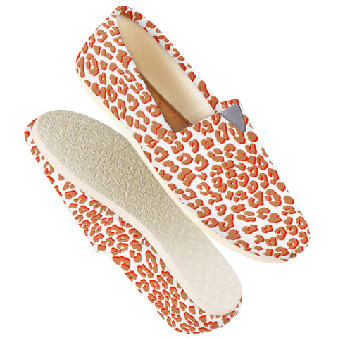 Image of Living Coral Leopard Print Women Casual Shoes