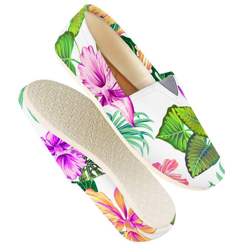 Image of Fancy Tropical Floral Pattern Women Casual Shoes