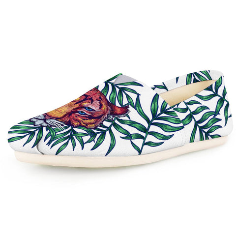 Image of Tiger & Tropical Plants Women Casual Shoes