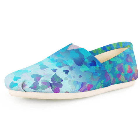 Image of Hearts Colors On Blue Women Casual Shoes