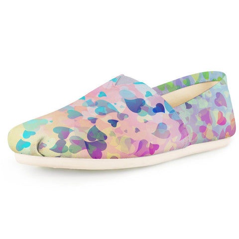 Image of Hearts Colors On Pink Blue Women Casual Shoes