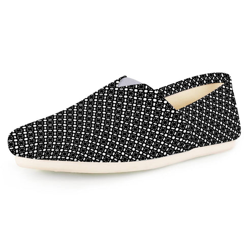 Image of Black White Simple Geometric Pattern Women Casual Shoes