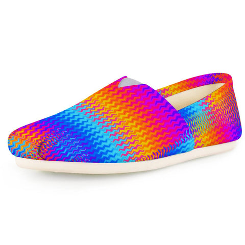Image of Psychedelic Rainbow Heat Waves Women Casual Shoes