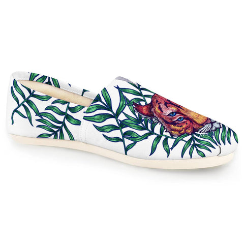 Image of Tiger & Tropical Plants Women Casual Shoes