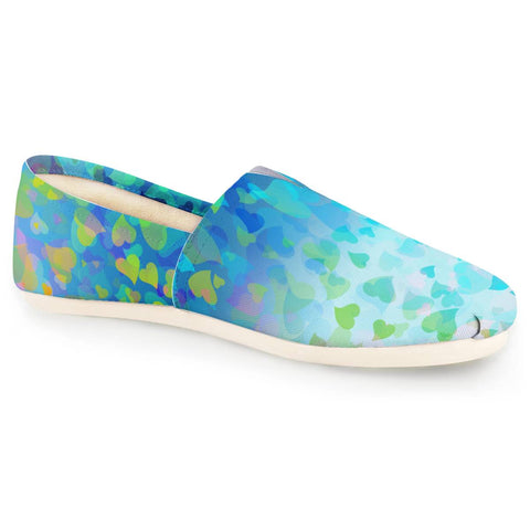 Image of Hearts Colors On Blue Women Casual Shoes