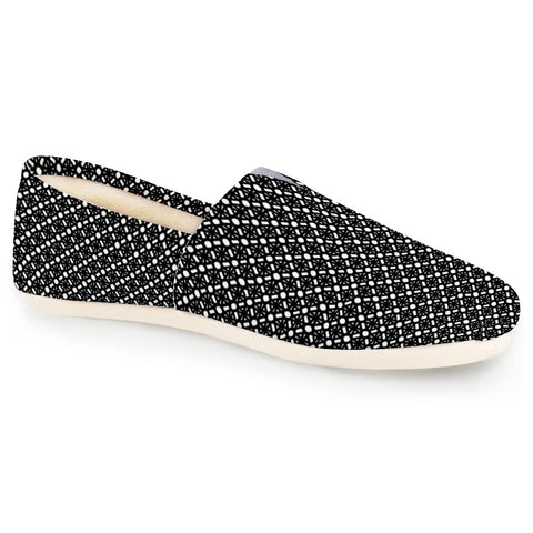 Image of Black White Simple Geometric Pattern Women Casual Shoes