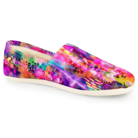 Image of Rainbow Tie Dye And Painting Mix Women Casual Shoes