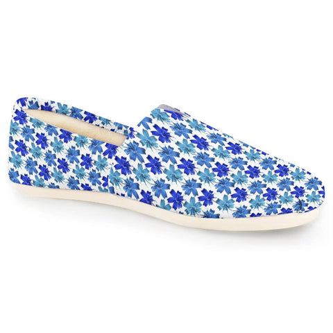 Image of Lily Flowers Pattern Blue Women Casual Shoes