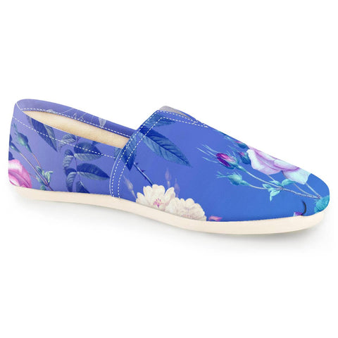 Image of Vintage Roses On Blue Gradient Women Casual Shoes