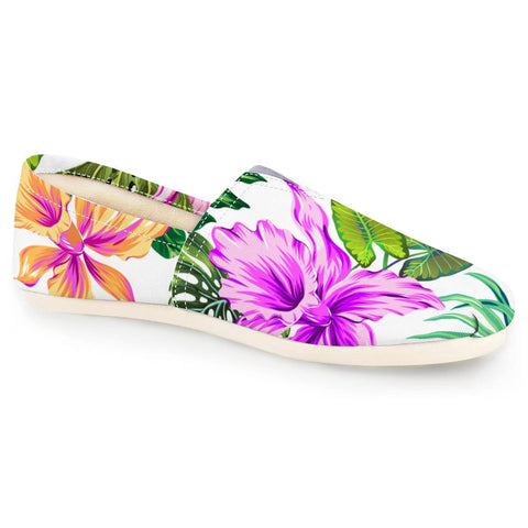 Image of Fancy Tropical Floral Pattern Women Casual Shoes