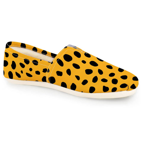 Image of Cheetah Spots Print Black Orange Women Casual Shoes