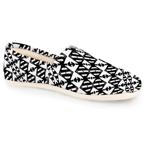 Image of Black And White Tribal Women Casual Shoes