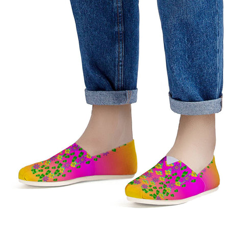 Image of Flowers On Neon Women Casual Shoes