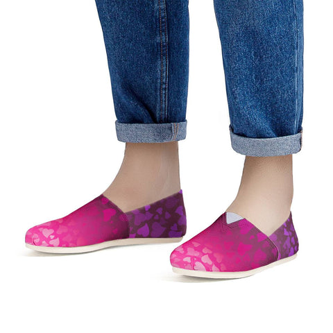 Image of Purple Pink Hearts Women Casual Shoes