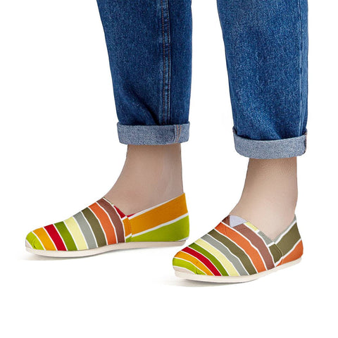 Image of Autumn Colors Stripes Women Casual Shoes