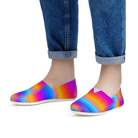 Image of Psychedelic Rainbow Heat Waves Women Casual Shoes