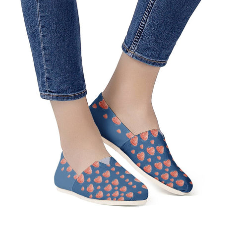 Image of Jelly Hearts On Blue Women Casual Shoes