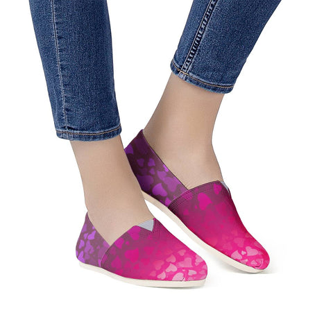 Image of Purple Pink Hearts Women Casual Shoes
