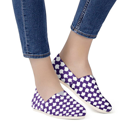 Image of Purple Petals Pattern Women Casual Shoes