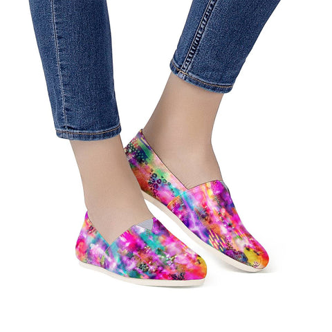 Image of Rainbow Tie Dye And Painting Mix Women Casual Shoes