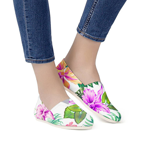 Image of Fancy Tropical Floral Pattern Women Casual Shoes