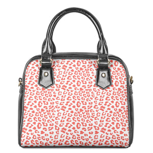 Living Coral Leopard Print Shoulder Handbags