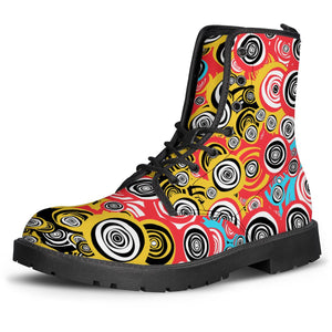 Comic Circles Leather Boots