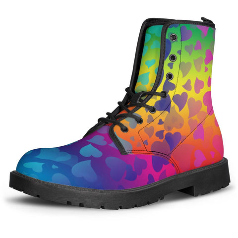 Image of Colorful Hearts Leather Boots