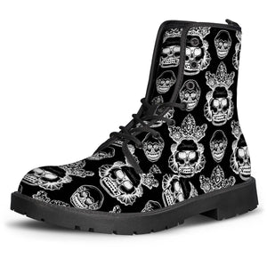 Skull Totem Leather Boots