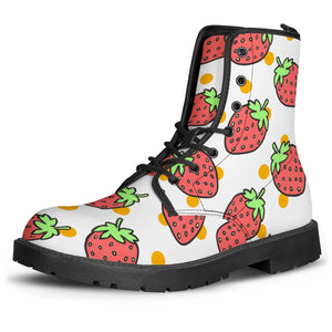 Strawberry Leather Boots