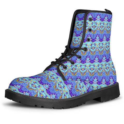 Image of Colorful Asian Style Pattern Leather Boots