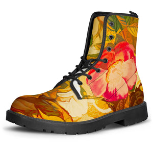 Golden Roses Leather Boots
